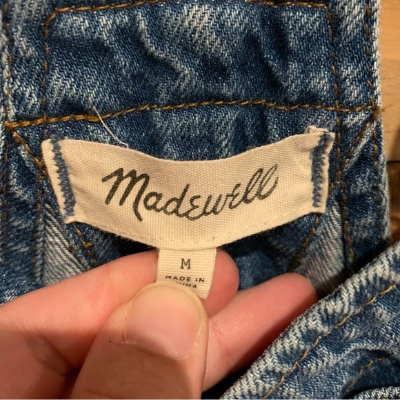 Madewell Adirondack Short Overalls Raw Hem In Dawkins Wash Size M - Picture 9 of 14